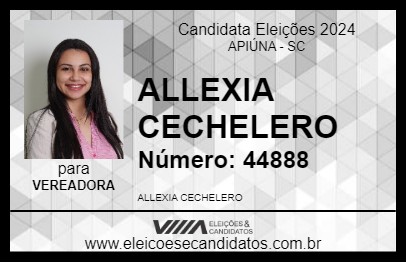 Candidato ALLEXIA CECHELERO 2024 - APIÚNA - Eleições