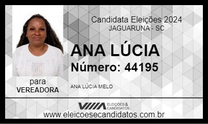 Candidato ANA LÚCIA 2024 - JAGUARUNA - Eleições