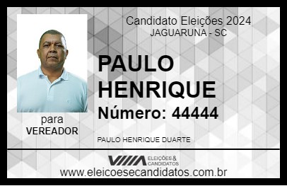 Candidato PAULO HENRIQUE 2024 - JAGUARUNA - Eleições