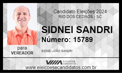 Candidato SIDNEI SANDRI 2024 - RIO DOS CEDROS - Eleições