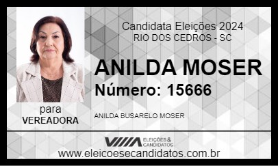 Candidato ANILDA MOSER 2024 - RIO DOS CEDROS - Eleições