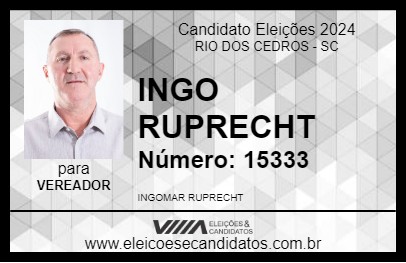 Candidato INGO RUPRECHT 2024 - RIO DOS CEDROS - Eleições