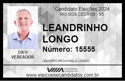 Candidato LEANDRINHO LONGO 2024 - RIO DOS CEDROS - Eleições