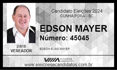 Candidato EDSON MAYER 2024 - CUNHA PORÃ - Eleições