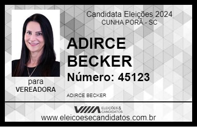 Candidato ADIRCE BECKER 2024 - CUNHA PORÃ - Eleições