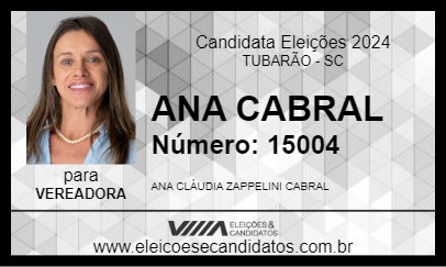 Candidato ANA CABRAL 2024 - TUBARÃO - Eleições