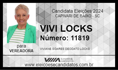 Candidato VIVI LOCKS 2024 - CAPIVARI DE BAIXO - Eleições