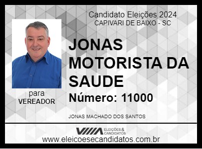 Candidato JONAS MOTORISTA 2024 - CAPIVARI DE BAIXO - Eleições