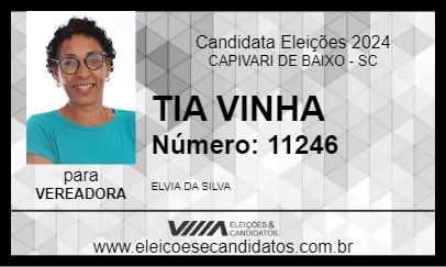 Candidato TIA VINHA 2024 - CAPIVARI DE BAIXO - Eleições