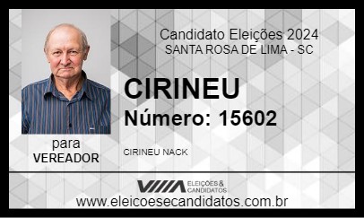 Candidato CIRINEU 2024 - SANTA ROSA DE LIMA - Eleições