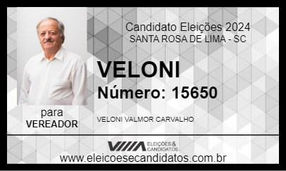 Candidato VELONI 2024 - SANTA ROSA DE LIMA - Eleições