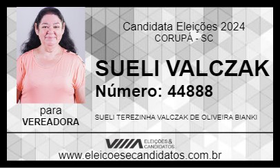 Candidato SUELI VALCZAK 2024 - CORUPÁ - Eleições