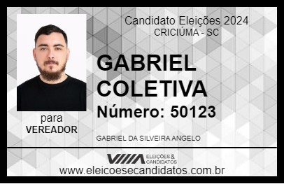 Candidato GABRIEL COLETIVA 2024 - CRICIÚMA - Eleições