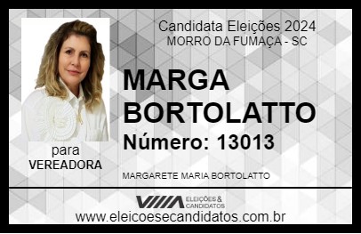 Candidato MARGA BORTOLATTO 2024 - MORRO DA FUMAÇA - Eleições