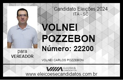 Candidato VOLNEI POZZEBON 2024 - ITÁ - Eleições