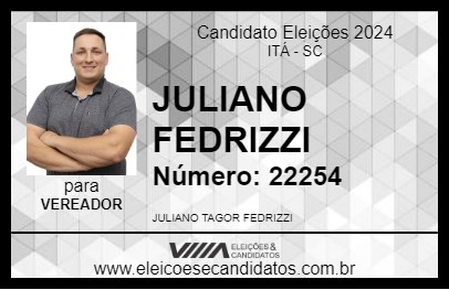 Candidato JULIANO FEDRIZZI 2024 - ITÁ - Eleições