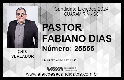 Candidato PASTOR FABIANO DIAS 2024 - GUARAMIRIM - Eleições