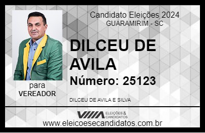 Candidato DILCEU DE AVILA 2024 - GUARAMIRIM - Eleições