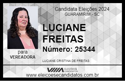 Candidato LUCIANE FREITAS 2024 - GUARAMIRIM - Eleições