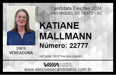 Candidato KATIANE MALLMANN 2024 - SÃO MIGUEL DO OESTE - Eleições