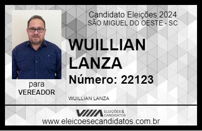 Candidato WUILLIAN LANZA 2024 - SÃO MIGUEL DO OESTE - Eleições