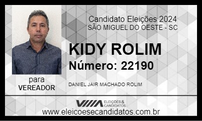 Candidato KIDY ROLIM 2024 - SÃO MIGUEL DO OESTE - Eleições