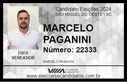 Candidato MARCELO PAGANINI 2024 - SÃO MIGUEL DO OESTE - Eleições