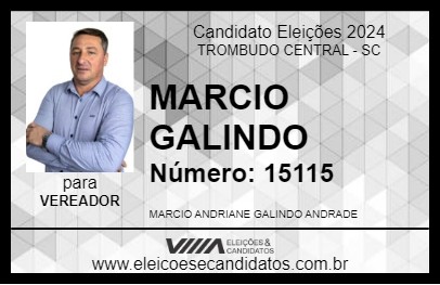 Candidato MARCIO GALINDO 2024 - TROMBUDO CENTRAL - Eleições