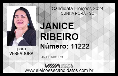 Candidato JANICE RIBEIRO 2024 - CUNHA PORÃ - Eleições