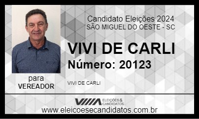 Candidato VIVI DE CARLI 2024 - SÃO MIGUEL DO OESTE - Eleições