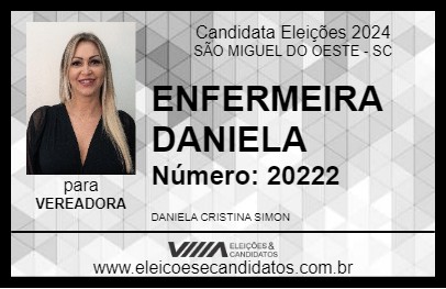 Candidato ENFERMEIRA DANIELA 2024 - SÃO MIGUEL DO OESTE - Eleições