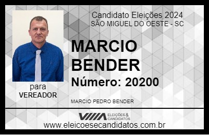 Candidato MARCIO BENDER 2024 - SÃO MIGUEL DO OESTE - Eleições