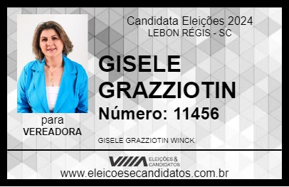 Candidato GISELE GRAZZIOTIN 2024 - LEBON RÉGIS - Eleições