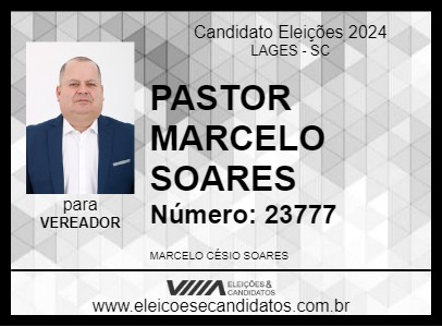 Candidato PASTOR MARCELO SOARES 2024 - LAGES - Eleições