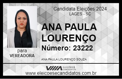 Candidato ANA PAULA LOURENÇO 2024 - LAGES - Eleições