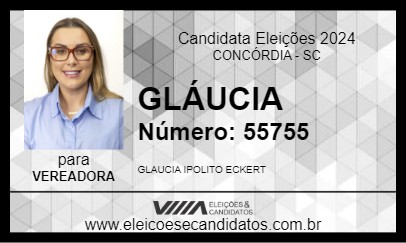 Candidato GLÁUCIA 2024 - CONCÓRDIA - Eleições