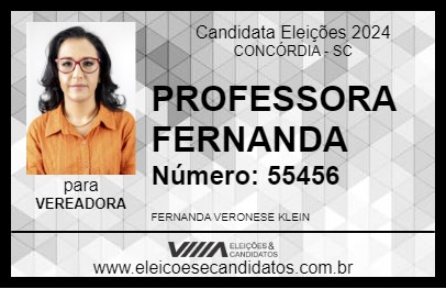 Candidato PROFESSORA FERNANDA 2024 - CONCÓRDIA - Eleições