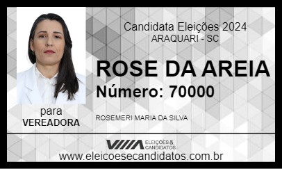 Candidato ROSE DA AREIA 2024 - ARAQUARI - Eleições