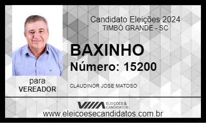 Candidato BAXINHO 2024 - TIMBÓ GRANDE - Eleições