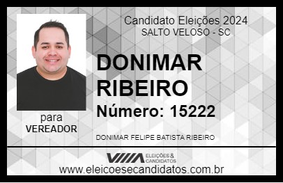 Candidato DONIMAR RIBEIRO 2024 - SALTO VELOSO - Eleições