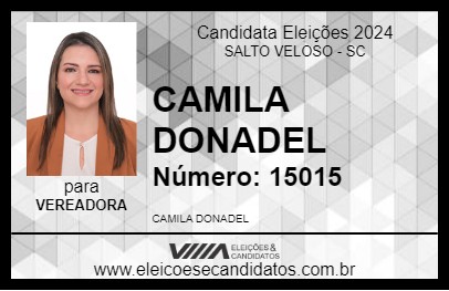 Candidato CAMILA DONADEL 2024 - SALTO VELOSO - Eleições