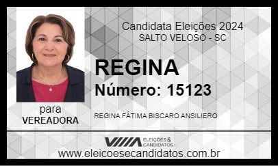 Candidato REGINA 2024 - SALTO VELOSO - Eleições