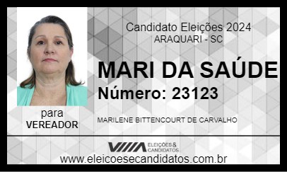 Candidato MARI DA SAÚDE 2024 - ARAQUARI - Eleições