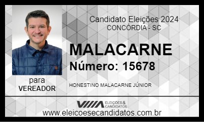 Candidato MALACARNE 2024 - CONCÓRDIA - Eleições