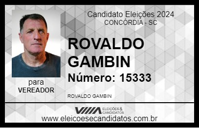 Candidato ROVALDO GAMBIN 2024 - CONCÓRDIA - Eleições