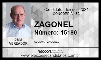 Candidato ZAGONEL 2024 - CONCÓRDIA - Eleições