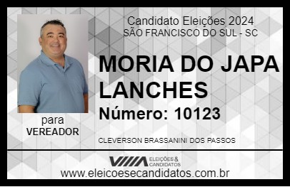 Candidato MORIA DO JAPA LANCHES 2024 - SÃO FRANCISCO DO SUL - Eleições