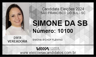 Candidato SIMONE DA SB 2024 - SÃO FRANCISCO DO SUL - Eleições