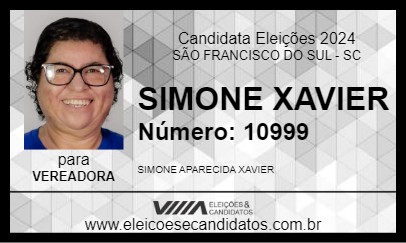 Candidato SIMONE XAVIER 2024 - SÃO FRANCISCO DO SUL - Eleições