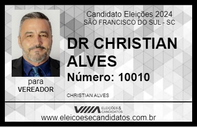 Candidato DR CHRISTIAN ALVES 2024 - SÃO FRANCISCO DO SUL - Eleições